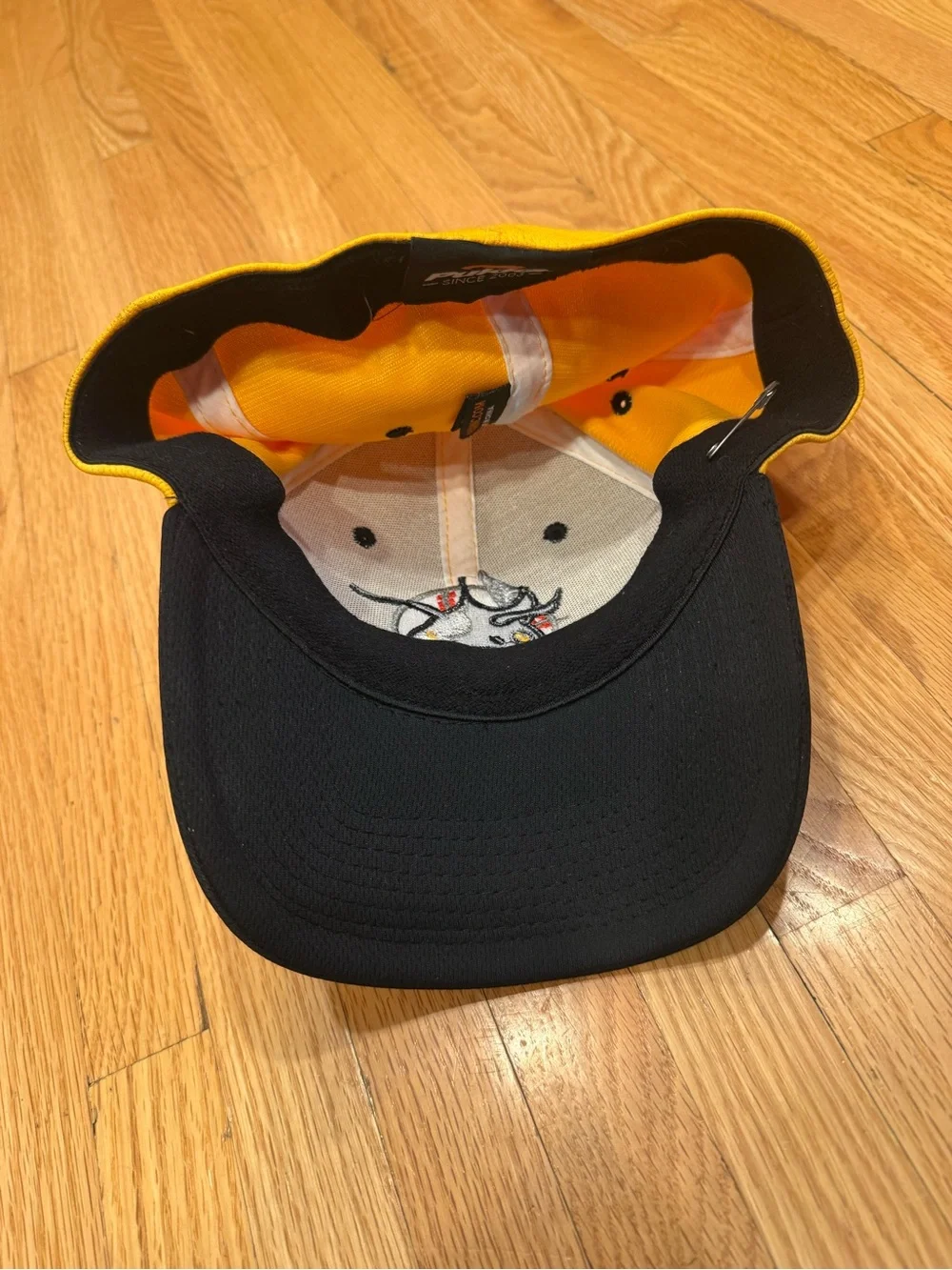 Yellow and Black Baseball Cap with Embroidered Shark Patch